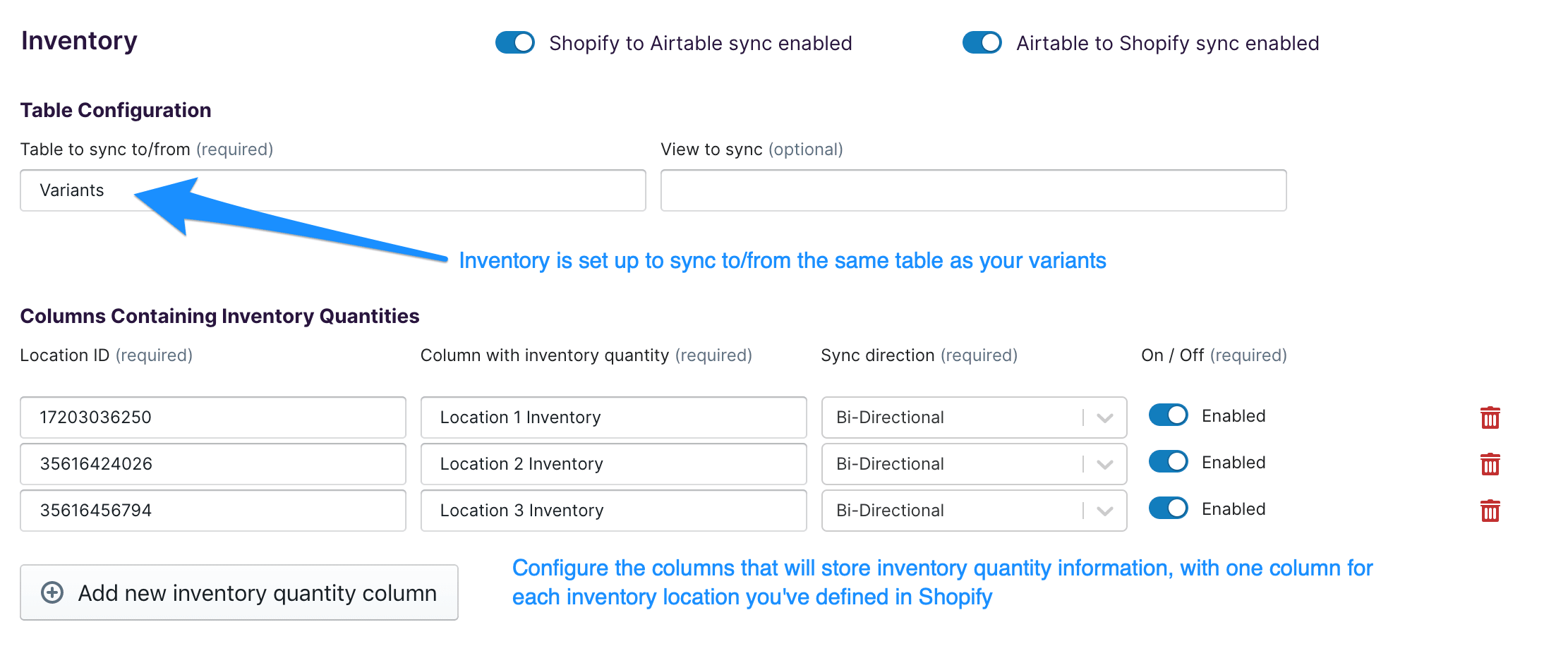 Inventory Settings image